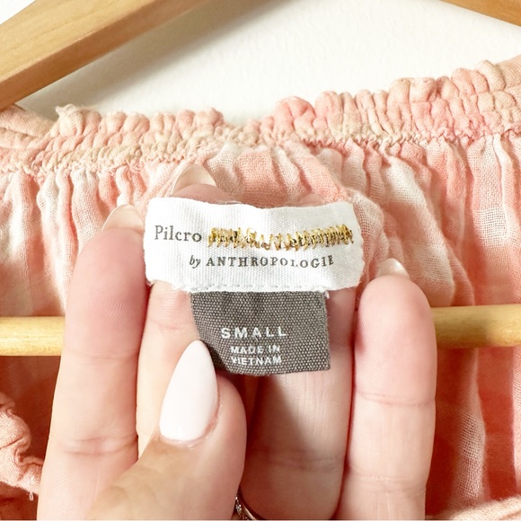 Anthropologie Pilcro and the Letterpress The Bette Babydoll Blouse Peach S - Picture 5 of 12